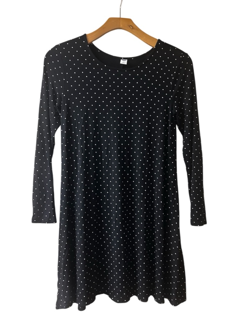 Old Navy Black Polka Dot Long Sleeve Dress